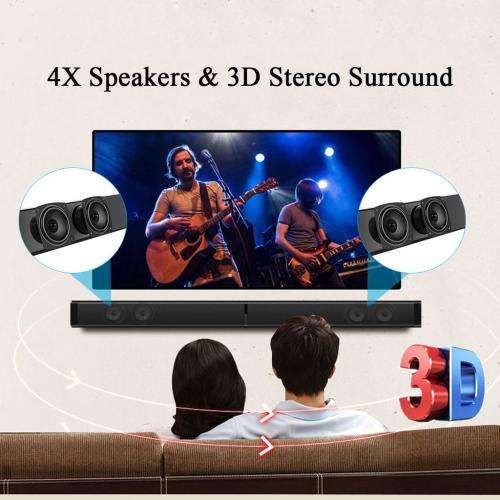 2-in-1 Detachable 40W Wireless Bluetooth 5.0 Soundbar Speaker - Wireless/USB/TF/TV/Aux In