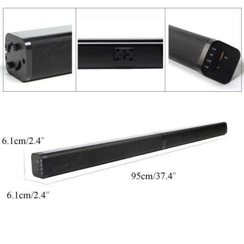 2-in-1 Detachable 40W Wireless Bluetooth 5.0 Soundbar Speaker - Wireless/USB/TF/TV/Aux In