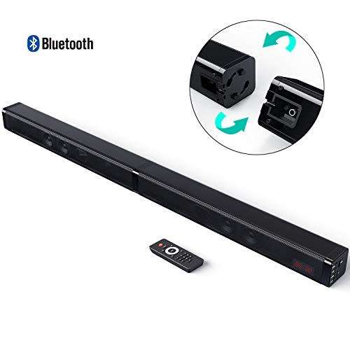 2-in-1 Detachable 40W Wireless Bluetooth 5.0 Soundbar Speaker - Wireless/USB/TF/TV/Aux In