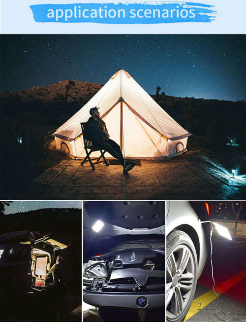 100W LED Magnetic 12V Pocket Size Camp/Outdoor Light In Pouch - Great Investment!