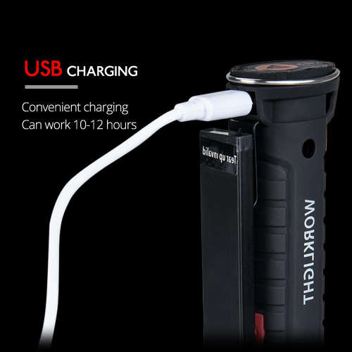 800 Lumen Portable LED Worklight - 5 Modes - Magnetic Base - USB Rechargeable