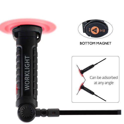 800 Lumen Portable LED Worklight - 5 Modes - Magnetic Base - USB Rechargeable