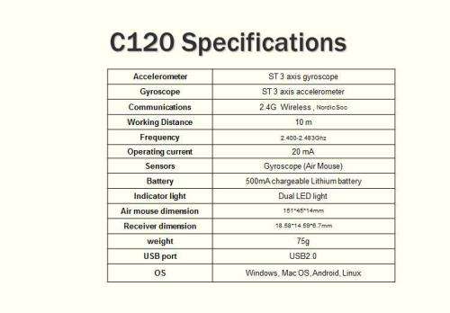 2.4GHz Wireless AIR MOUSE with Gyroscope - QWERTY Keyboard - Remote Control