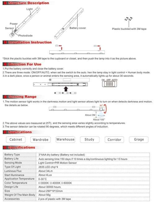 PIR Motion Sensor LED Cabinet / Wardrobe Light - Perfect to Light Up the Dark Spaces.