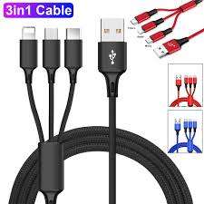 3-in-1 Charge Cable - Micro USB - Lightning - Type-C