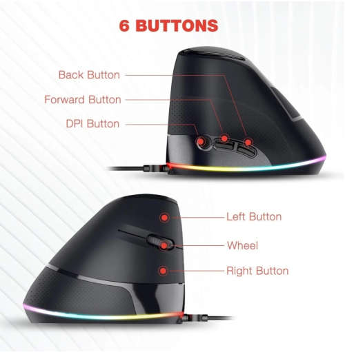 BRAND NEW!!! Vertical Mouse - Eliminate Hand Fatigue When Working On Your Computer! - WB-888