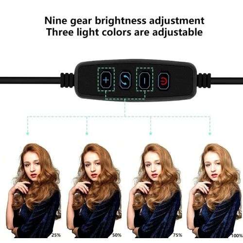 10" Ring/Fill Light With Phone Clip - 26cm - Intelligent Control - 3 Color Modes