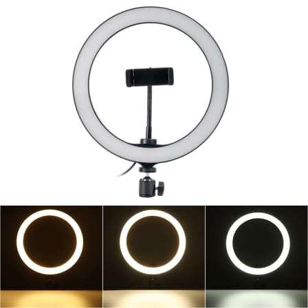 10" Ring/Fill Light With Phone Clip - 26cm - Intelligent Control - 3 Color Modes
