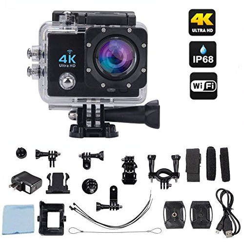 4K Ultra HD Action Camera Pro - WiFi -30m Waterproof - 2.0 Inch LCD Screen - 170 Degree Wide Angle