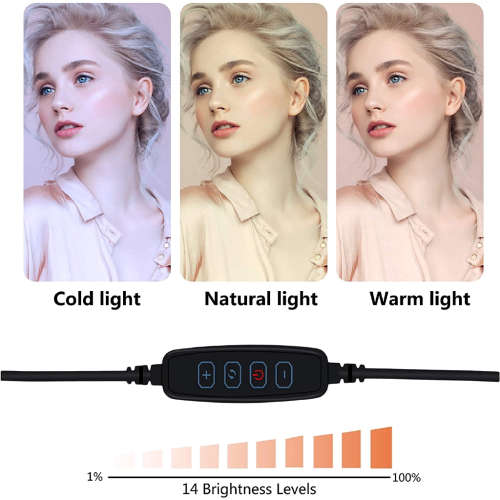 Professional 33cm (13") LED Ring Light with 1.8m Tripod Stand - Incl. 2 x Universal Phone Holders