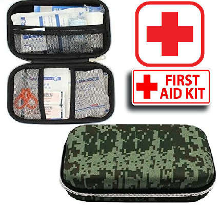 Camouflaged Hard Shell First Aid Emergency Case Kit for Family Travel - Absolute Necessity!