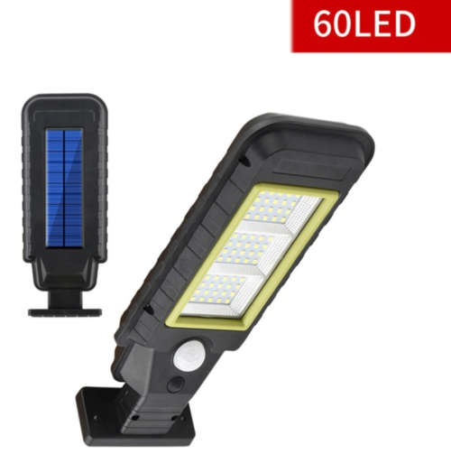 60 LED Waterproof Solar Induction Wall/Street Light with Remote Control - 120° Wide Angle -GT-8011A