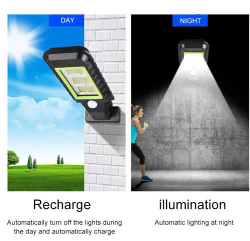 60 LED Waterproof Solar Induction Wall/Street Light with Remote Control - 120° Wide Angle -GT-8011A