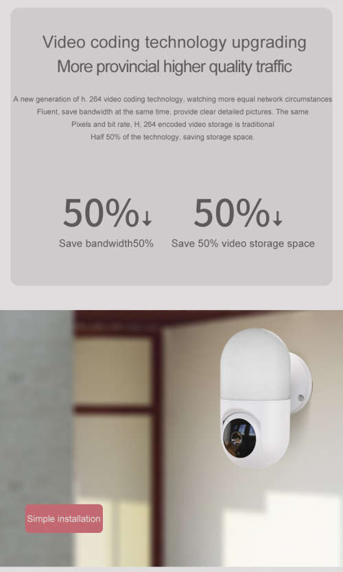 HD Outdoor Surveillance Camera with Light - Wi-Fi - IR Night Vision - Motion Detect - 2 Way Audio