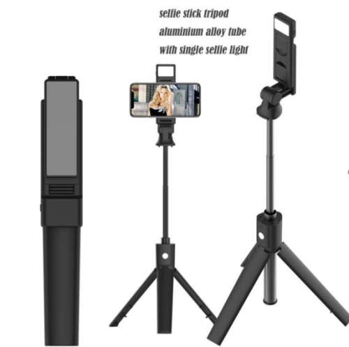Selfie Stick Integrated Tripod - Wireless Remote - Built in LED Light - Stainless Steel Body