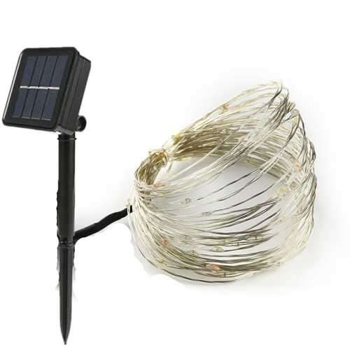 FESTIVE SEASON ARRIVAL - 100 LED Solar Charged Fairy String Lights - Multi Color with Controller