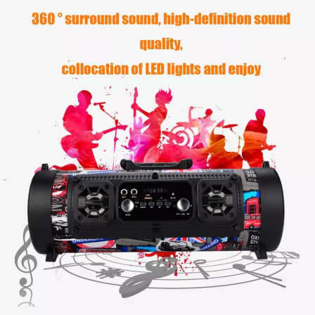 A28 Portable Bluetooth Super Bass Speaker - Phone Holder - TF - FM - AUX-In