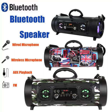 A28 Portable Bluetooth Super Bass Speaker - Phone Holder - TF - FM - AUX-In