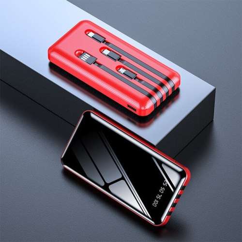 15800mAh Portable Power Bank with 4-in-1 Built In Charge Cables - LED Display