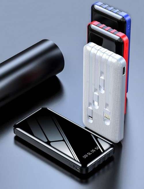 15800mAh Portable Power Bank with 4-in-1 Built In Charge Cables - LED Display