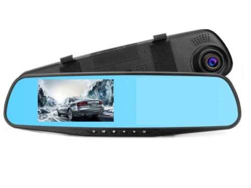 Full HD Rear view Mirror Vehicle BlackBox DVR - Dual Channel  - Display Screen