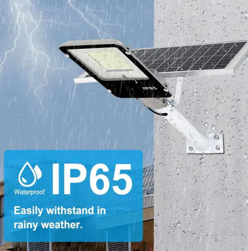 Complete 200W LED Solar Powered Street Light With Solar Panel, Mounting Bracket And Remote Control