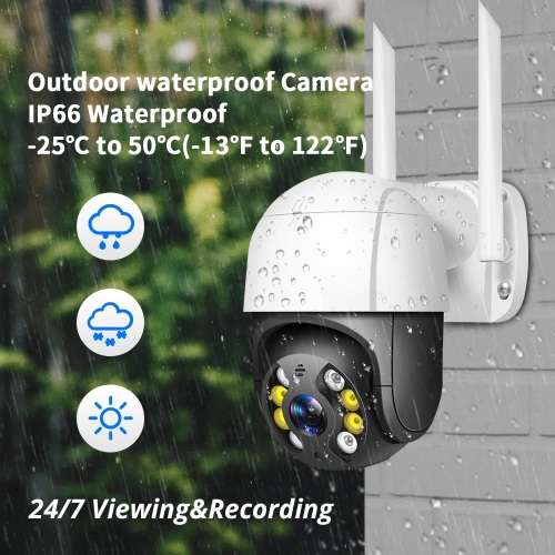 4K Outdoor Surveillance Camera - Wi-Fi - IR Night Vision - Water Resistant - 2 Way Audio - 4K