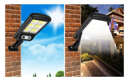 120 LED Solar Wall/Street Light with Remote Control - 120° Wide Angle - PIR Motion Sensor
