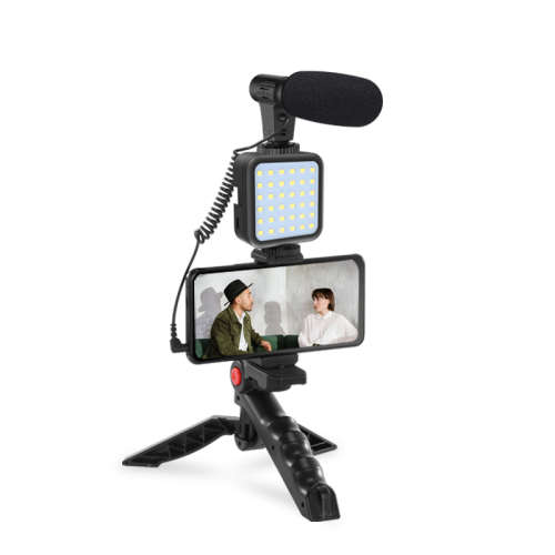 Complete Video Vlogging Kit - Microphone - 36 LED Light - Tripod Phone Holder - Remote Control