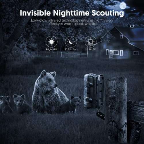 12MP Waterproof Game Trail Hunting Camera - IR Night Vision - HD Video Function