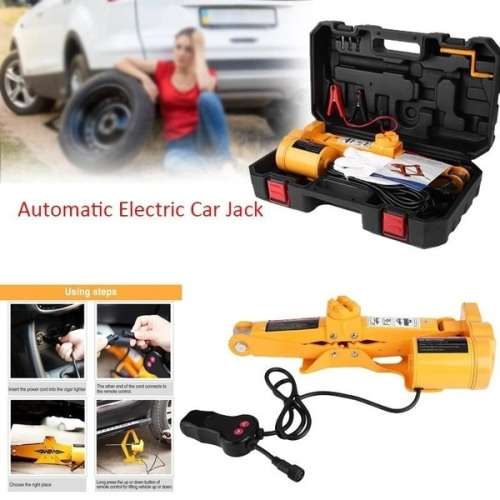 2 Ton Automotive Electric Scissor-Type Car Jack & 12V Impact Wrench Combo Set - Great Investment!