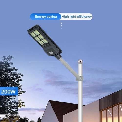 All-In-One 200W LED Solar Powered Street Light with Remote Control - PIR Sensor