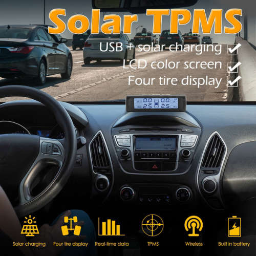 New Solar Powered Tyre Pressure Monitoring System - Color Digital Display