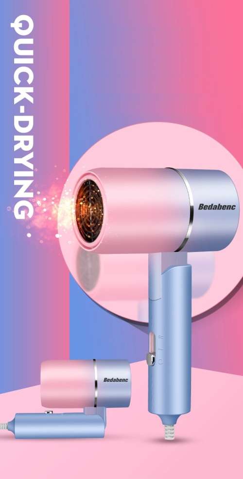 New Modern and Stylish Folding Hair Dryer - Compact - Multi Speed Regulation