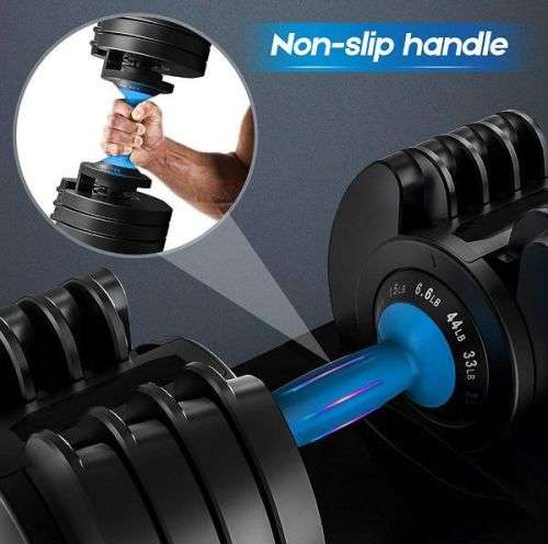Intelligent All-In-One 20KG Adjustable Dumbbell - 3KG to 20KG Adjustments Including Tray Lock System