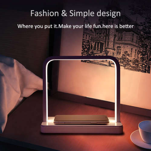 10w QI Smart Home Mobile Phone Wireless Charger with Induction Bedside Lamp - Touch Control