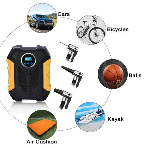 Digital Air Compressor Pump -Tyre Inflator - Portable - Built-In LED Light - 12V DC