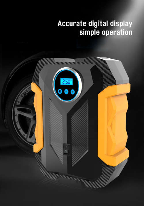 Digital Air Compressor Pump -Tyre Inflator - Portable - Built-In LED Light - 12V DC
