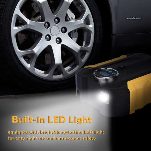 Digital Air Compressor Pump -Tyre Inflator - Portable - Built-In LED Light - 12V DC