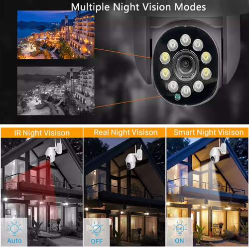 Q10 3MP HD Smart Outdoor Wifi Camera - 5G - 4x Zoom - Auto-Tracking - IR/Color Night Vision