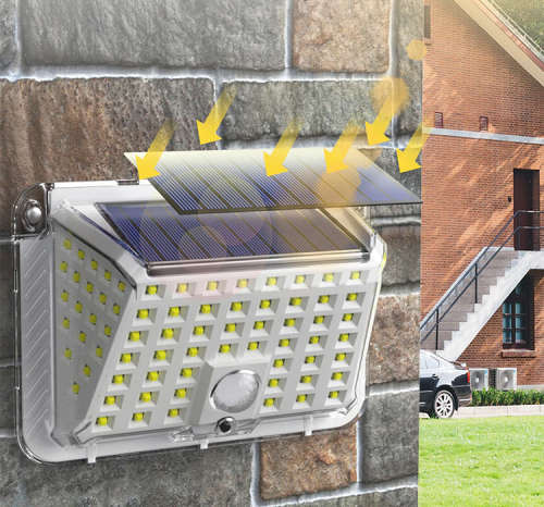 90 LED Solar Powered Wall / Pathway Light with Motion Sensor