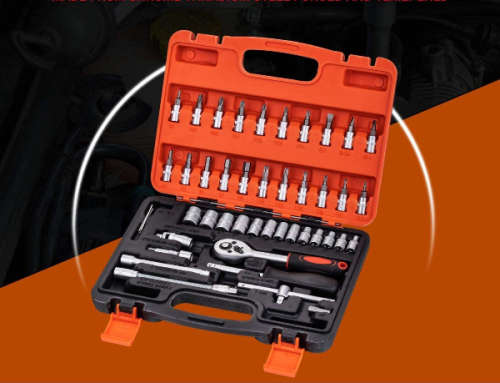 46pc CRV 1/4" Drive Socket Ratchet Set - Star / Hex / Torx Bits - Cary Case Included