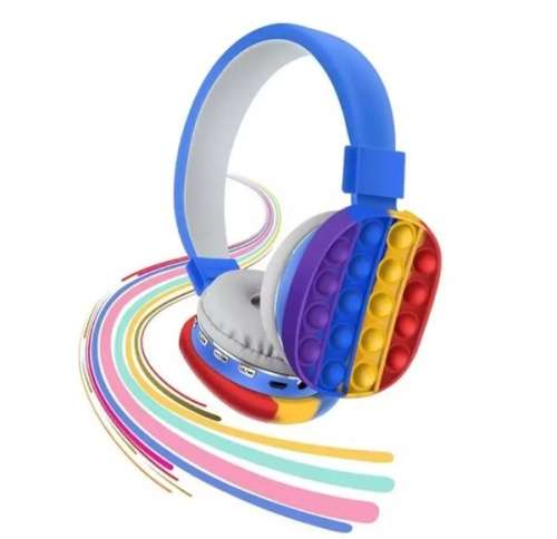 Bubble Fidget Bluetooth Wireless Stereo Earphones - Rechargeable - Built-In Mic