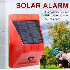 Solar Powered Beam - Remote Controlled - Sensor Activated - Built In 129db Alarm Siren