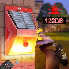 Solar Powered Beam - Remote Controlled - Sensor Activated - Built In 129db Alarm Siren
