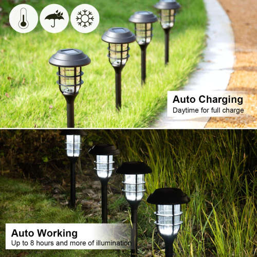 Solar Powered LED Outdoor Garden Pathway Lights - Pack of 6 - Creating a Magnificent Atmosphere!