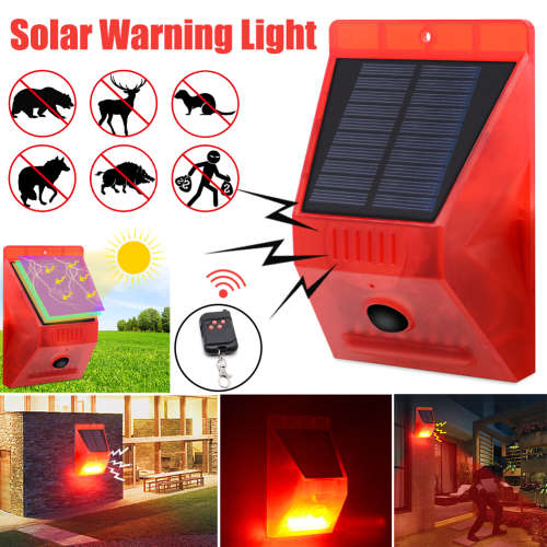 Solar Powered Beam - Remote Controlled - Sensor Activated - Built In 129db Alarm Siren