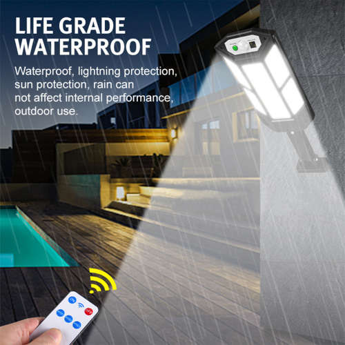 900C 59COB Solar Wall/Street Light with Remote Control - 120° Wide Angle - Motion Sensor - 3 Modes