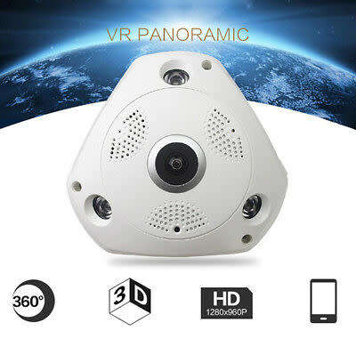 360° Panoramic PTZ  Surveillance VR Camera - Motion Detection - IR Cut - Wifi - 2 Way Audio