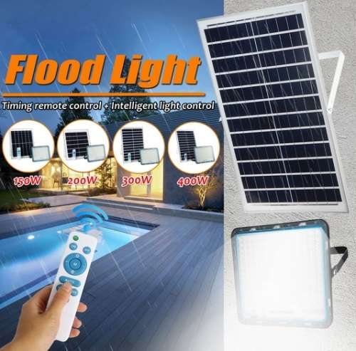 200W Solar LED Flood Light with Separate Solar Panel Including Remote Control
